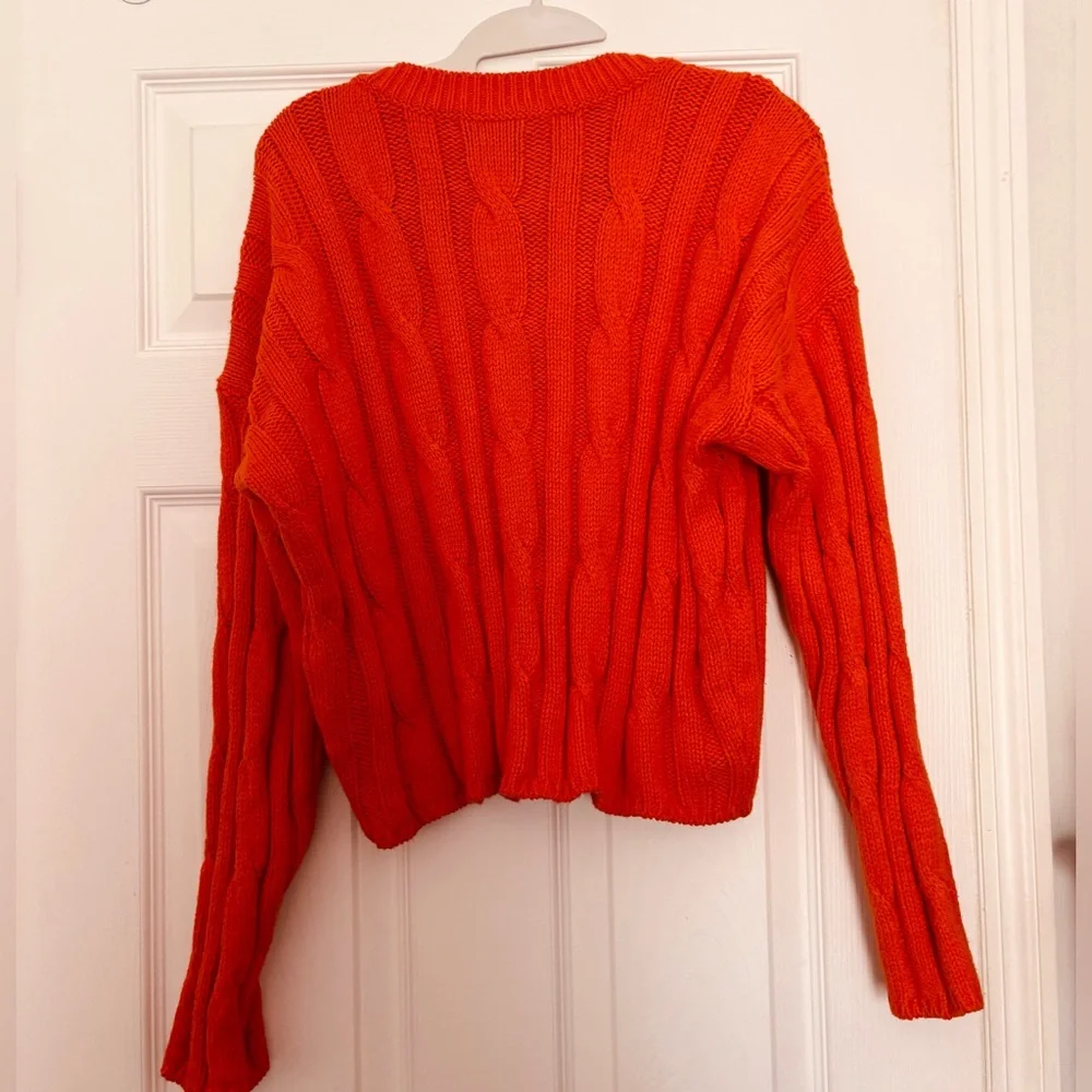Madewell Women's V-Neck Orange Sweater